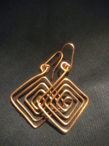 Copper Diamond shape Earrings
