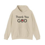 Religious Hoodie Thank You God sweatshirt Spiritual clothing Worship streetwear Faith-based streetwear Church hoodie gift for Christian