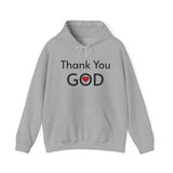 Religious Hoodie Thank You God sweatshirt Spiritual clothing Worship streetwear Faith-based streetwear Church hoodie gift for Christian