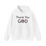 Religious Hoodie Thank You God sweatshirt Spiritual clothing Worship streetwear Faith-based streetwear Church hoodie gift for Christian