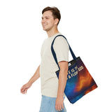 Graphic Tote bag, Life is Ebb and Flow of God, Spiritual quote printed Tote Bag, Stylish tote bag, Celestial design tote bag