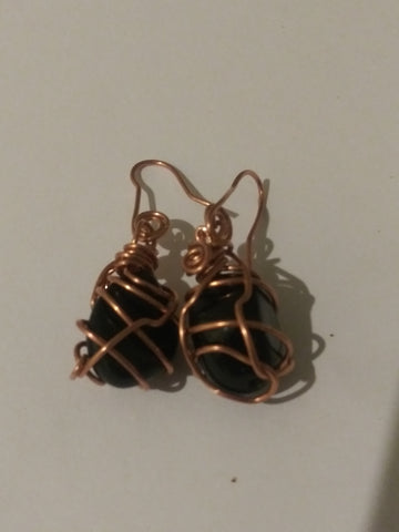 Black Tourmaline gemstone earrings