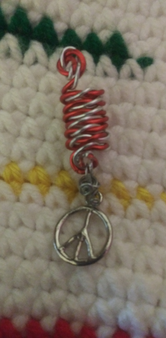 Peace symbol dreadlock jewelry