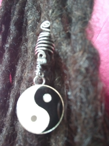 Yin and Yang dreadlock Jewelry, Ying and Yang Loc Jewelry, braid jewelry, hair accessories