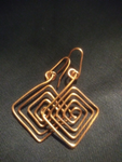 Copper Diamond shape Earrings