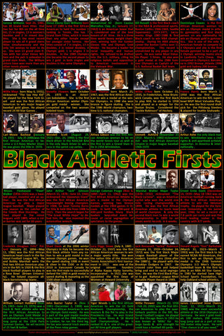 Great Black Athletic Firsts Poster, Black History, Black History Month posters