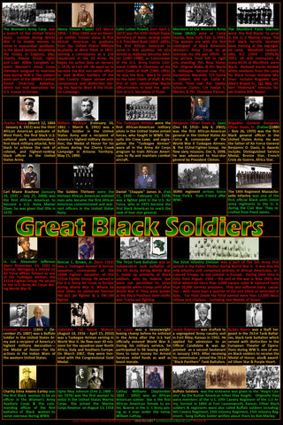 Great Black Soldiers Poster, Black History, Black History Month posters