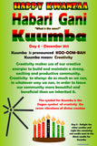 Kwanzaa Decorations, Kwanzaa posters, Kwanzaa Mkeka, Umoja poster, Kujichagulia poster, Ujima, Ujamaa, Imani, Nia